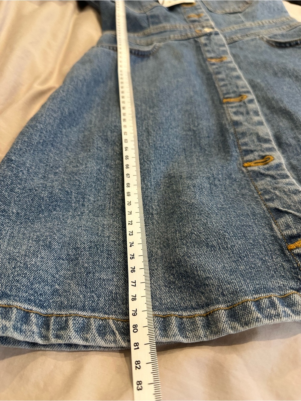 Zara Blue Denim Button-Front Mini Dress - Picture 9 of 10
